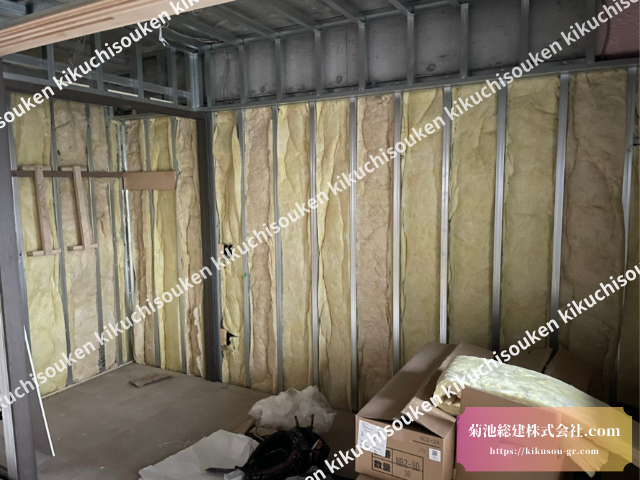 ▲단열재 매립 사진: 치요다구 신축맨션