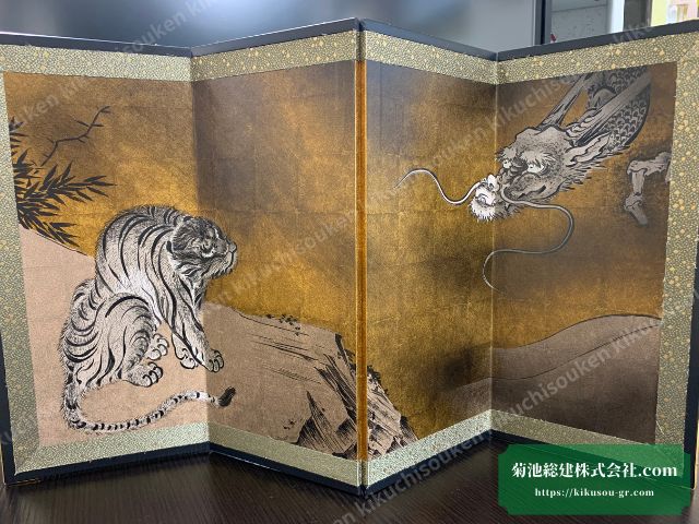 龍 虎 龍虎図屏風 橋本雅邦御朱印帳 近代絵画重要文化財 龍 虎 近代 